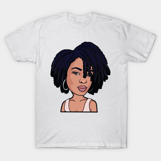 Black Woman with Blue Locs T-Shirt by NaturallyBlack